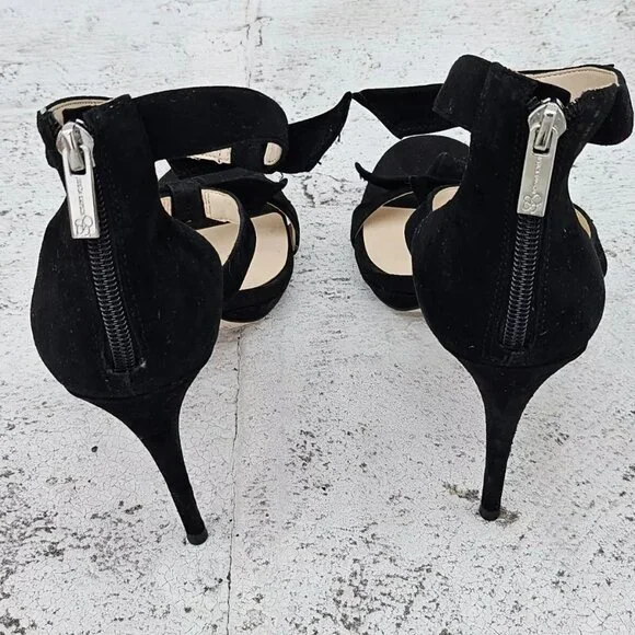 Jessica Simpson Women Heel Pump Sandal Black Suede Upper JS Kaycie Size 8.5M 39 - Picture 7 of 13